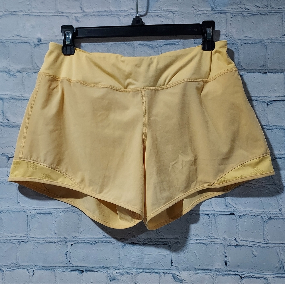 Rabbit Womens Shorts S Running Activewear Gym Yellow Cross Fit Training Marathon